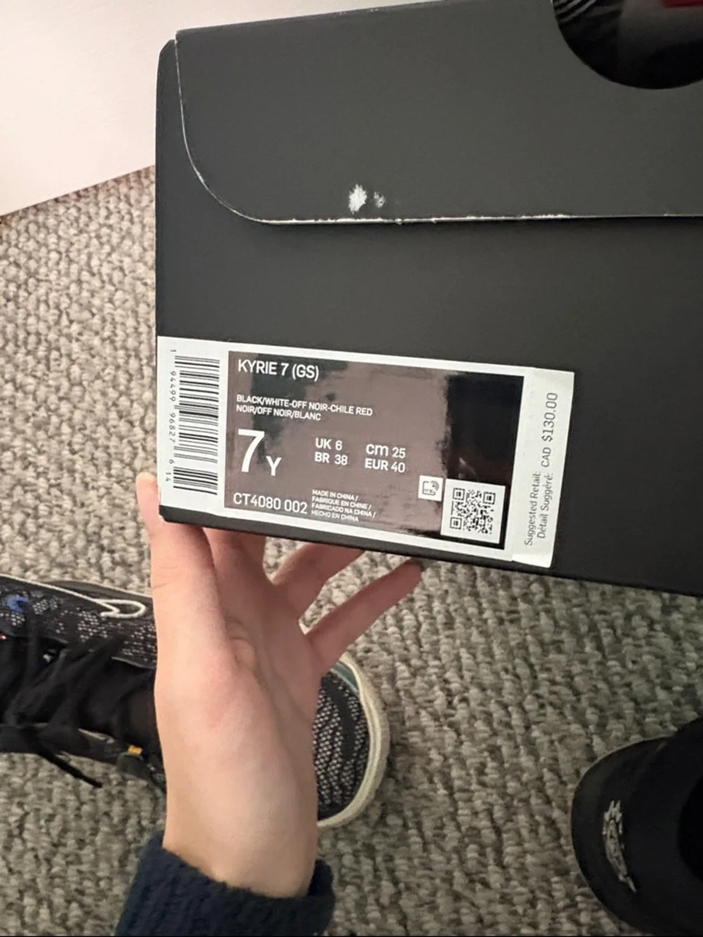 KYRIE - 7 youth limited edition - Nike Kids' Black and Teal High-Top Sneakers - Picture 6 of 6